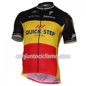 Conjunto Maillot + Culotte Corto con tirantes 2017 Quick-Step Floors Campeonato de Bélgica